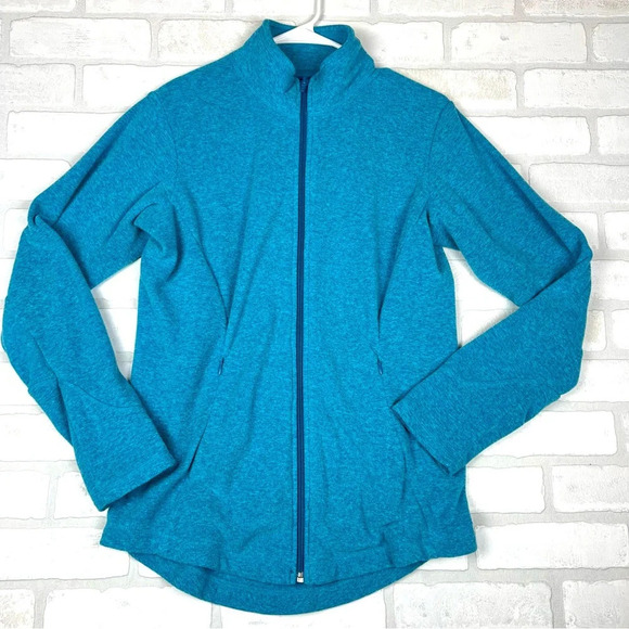 Duluth Trading Women's Small Fleece Jacket Sweatshirt Full Zip Aqua Blue - Picture 1 of 13
